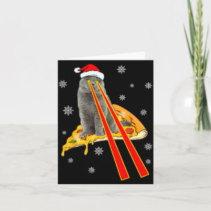Cat With Laser Eyes Funny Zza Cat Christmas  Card
