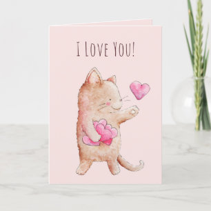 Cat With Love Valentine's Day Holiday Card