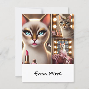 Cat with Make up equipment Postcard