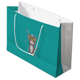 Cat with medical equipment large gift bag