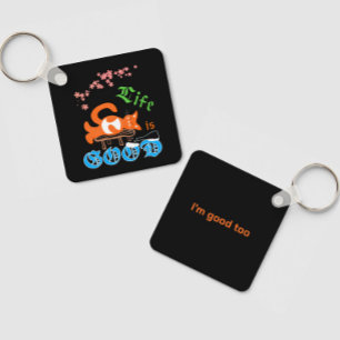 Cat with milk key ring