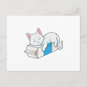 Cat with Milk Postcard