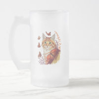 Cat with Monarch Butterflies