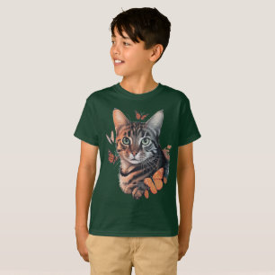 Cat with Monarch Butterflies T-Shirt