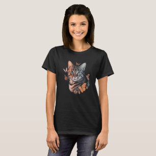 Cat with Monarch Butterflies T-Shirt