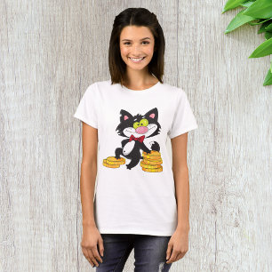 Cat With Money Womens T-Shirt