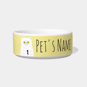Cat With Mouse Pet's Name Food Bowl