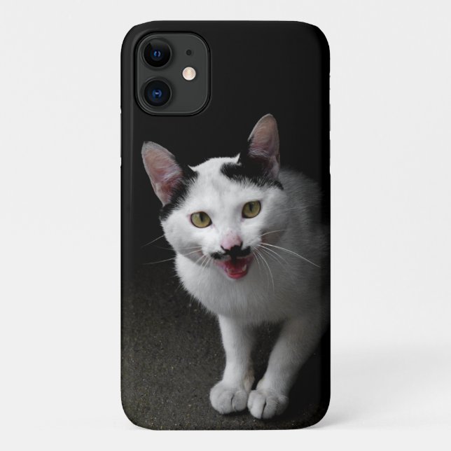Cat with Moustache Case-Mate iPhone Case (Back)