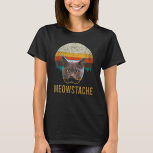 Cat with Moustache Meowstache T-Shirt