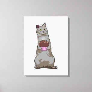 Cat with Muffin Canvas Print