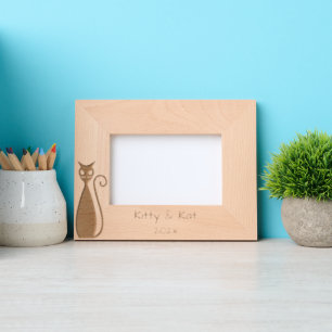 Cat with Names and Year Etched Frames