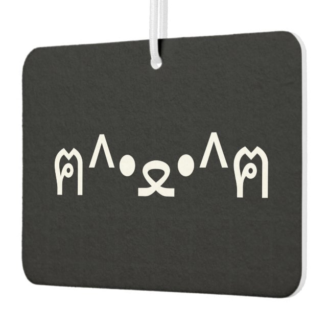 Cat With Paws Emoticon ฅ^•ﻌ•^ฅ Japanese Kaomoji Ai Car Air Freshener (Left)