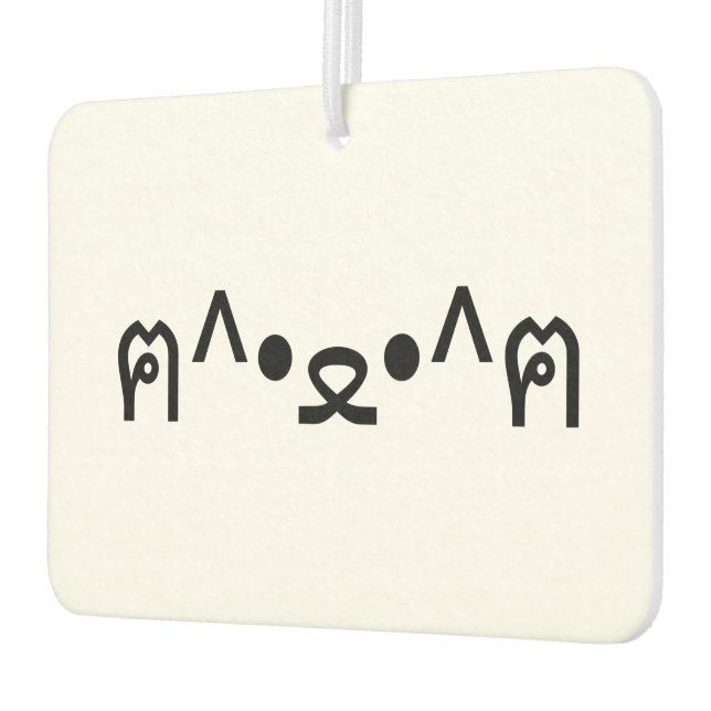 Cat With Paws Emoticon ฅ^•ﻌ•^ฅ Japanese Kaomoji Car Air Freshener (Left)