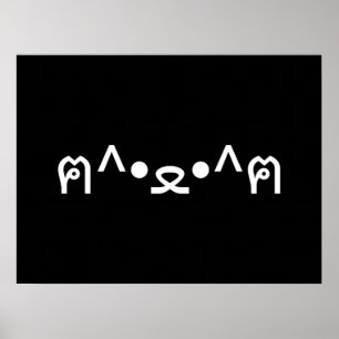 Cat With Paws Emoticon ฅ^•ﻌ•^ฅ Japanese Kaomoji Po Poster