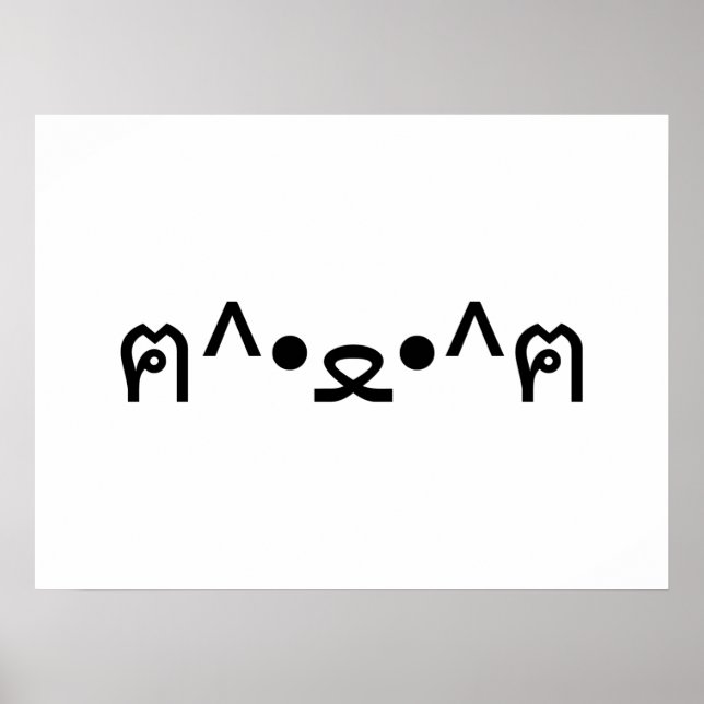 Cat With Paws Emoticon ฅ^•ﻌ•^ฅ Japanese Kaomoji Poster (Front)