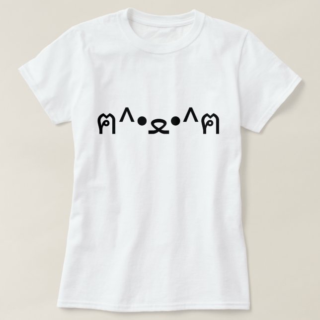 Cat With Paws Emoticon ฅ^•ﻌ•^ฅ Japanese Kaomoji T-Shirt (Design Front)