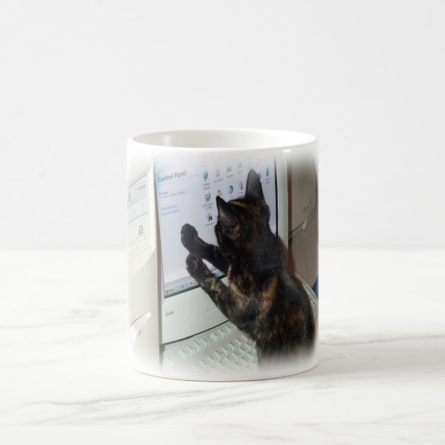 Cat with PC Coffee Mug (Center)
