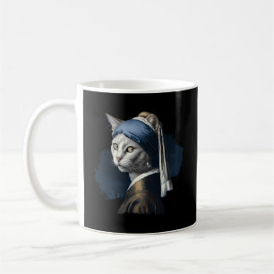 Cat With Pearl Earring- Vermeer Painting- Coffee Mug
