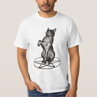 cat with pentagram T shirt
