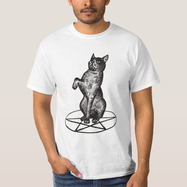 cat with pentagram T shirt (Front)