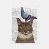Cat with Pigeon on Head
