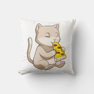 Cat with Pizza Cushion