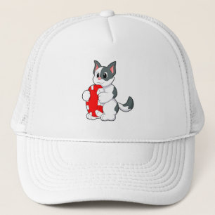 Cat with Poker chip Trucker Hat