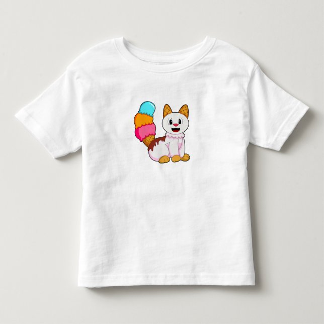 Cat with Popsicle Toddler T-Shirt (Front)