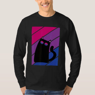 Cat With Pride Bisexual Flag LGBTQ Proud Ally Prid T-Shirt