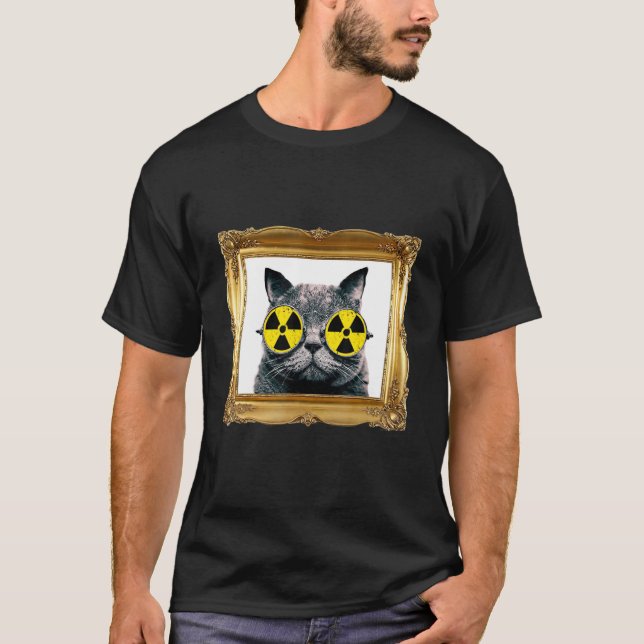Cat with Radioactive Warning Sunglasses   Kitten T-Shirt (Front)