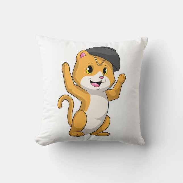 Cat with Ramen Bowl Cushion (Front)