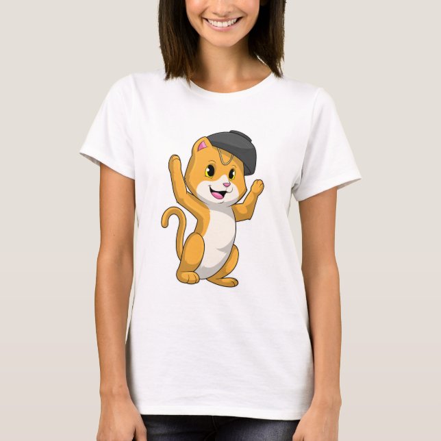 Cat with Ramen Bowl T-Shirt (Front)