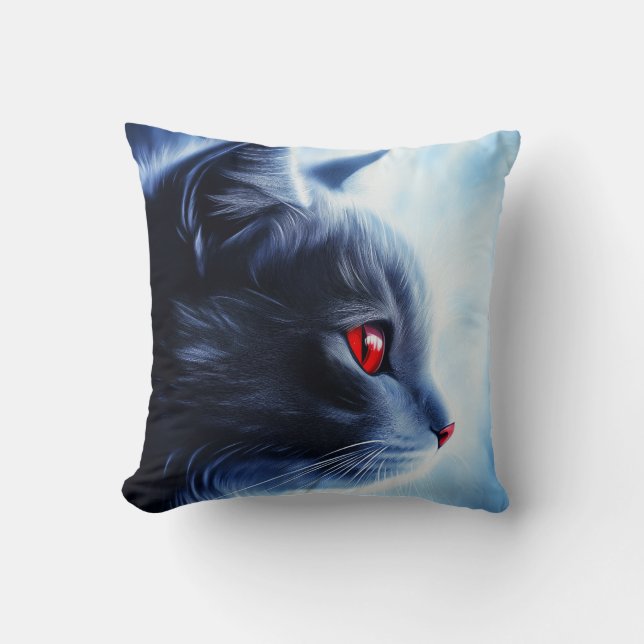  Cat with Red Eyes Cushion (Front)