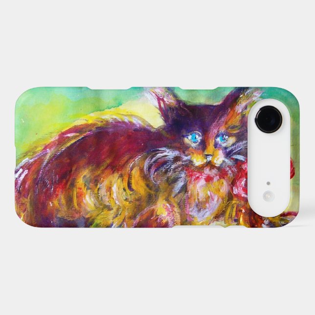 CAT WITH RED RIBBON AND SUNFLOWERS (Back (Horizontal))