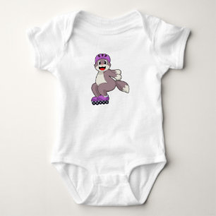 Cat with Roller skates Baby Bodysuit