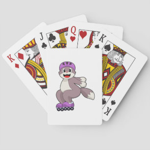 Cat with Roller skates Playing Cards