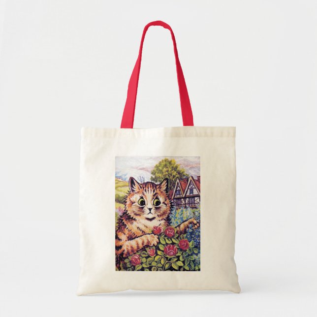 Cat with Roses, Louis Wain Tote Bag (Front)