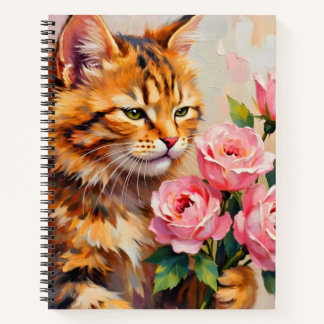 Cat with Roses Notebook