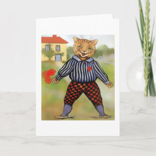 Cat with Roses Valentine Card