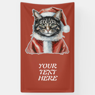 Cat With Santa Claus Outfit - Christmas 1 Banner