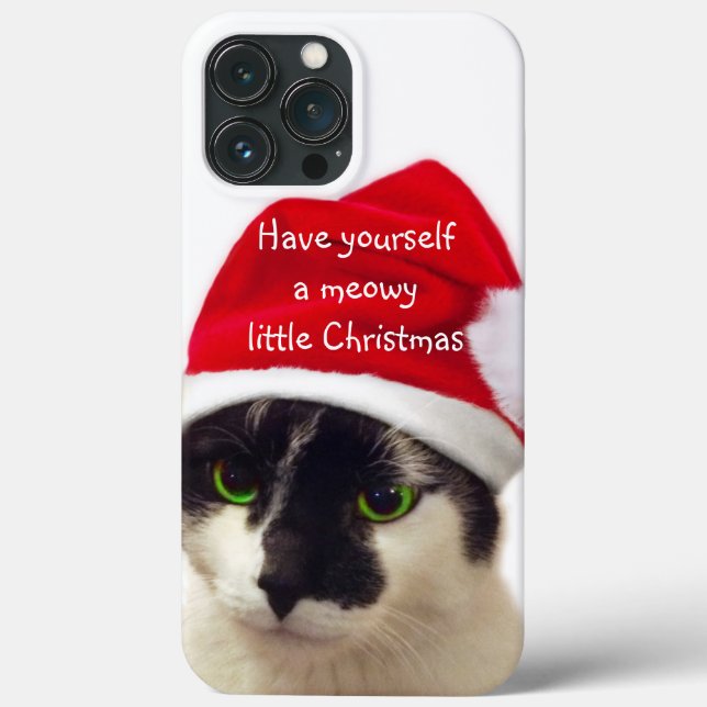 Cat with Santa's Hat Case-Mate iPhone Case (Back)