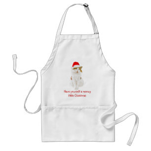 Cat with Santa's Hat Standard Apron