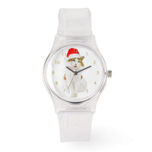 Cat with Santa's Hat Watch