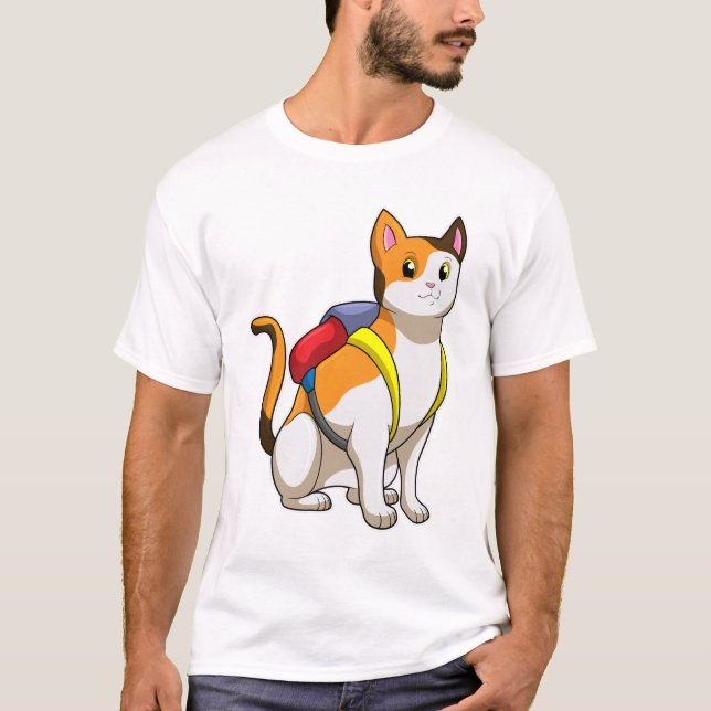 Cat with Satchel T-Shirt (Front)