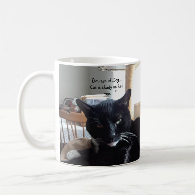 Cat with Shady Smile Coffee Mug (Left)