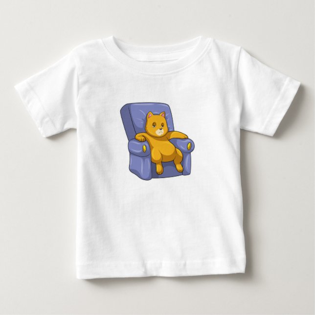 Cat with Sofa Baby T-Shirt (Front)
