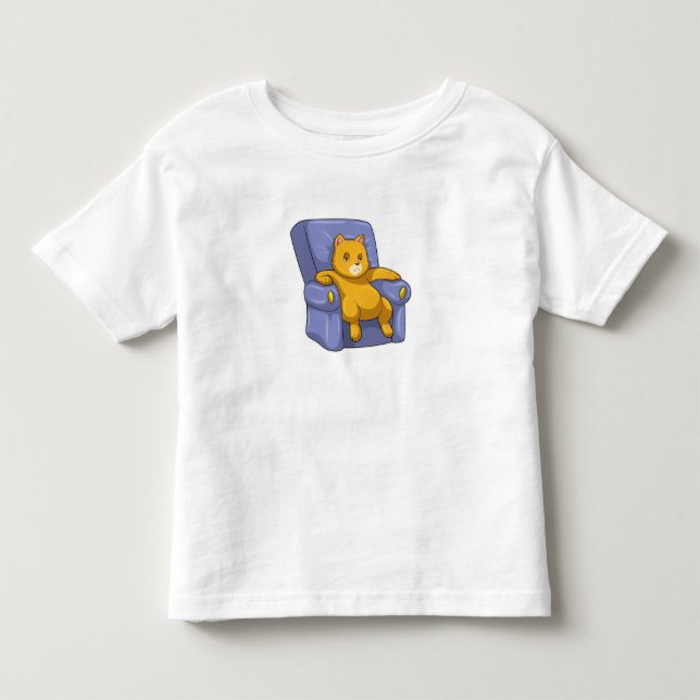 Cat with Sofa Toddler T-Shirt (Front)