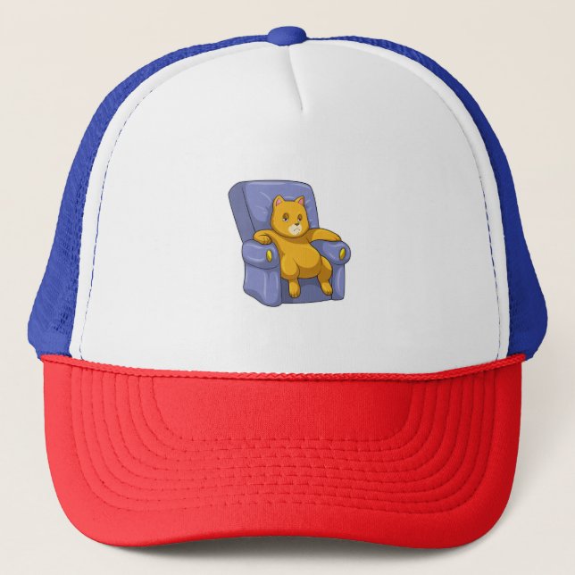 Cat with Sofa Trucker Hat (Front)