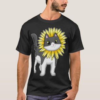 Cat with Sunflower T-Shirt