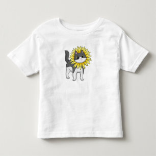 Cat with Sunflower Toddler T-Shirt